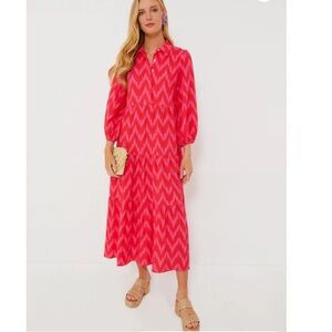 Tuckernuck Pomander Place Ikat Mabel Maxi Dress Hot Pink Size XXL